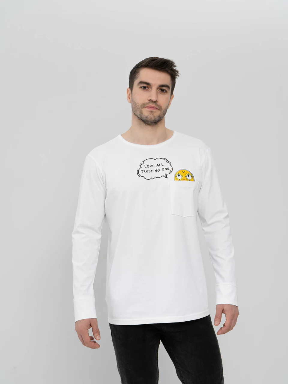 Лонгслив белый "Колобок"