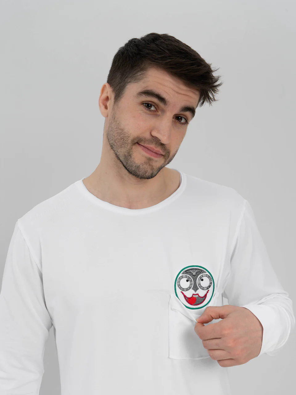 Лонгслив белый "Джокер в кармане"