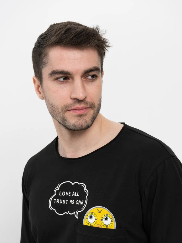 Лонгслив черный "Колобок"