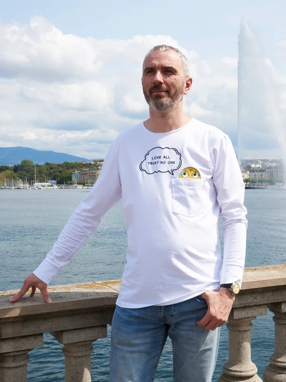 Лонгслив белый "Колобок"