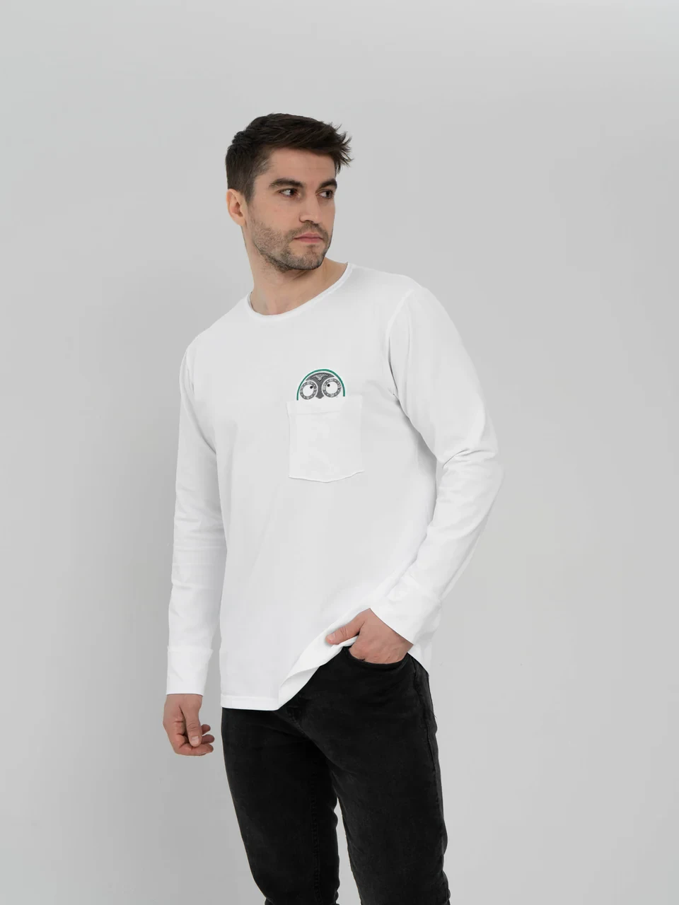 Лонгслив белый "Джокер в кармане"