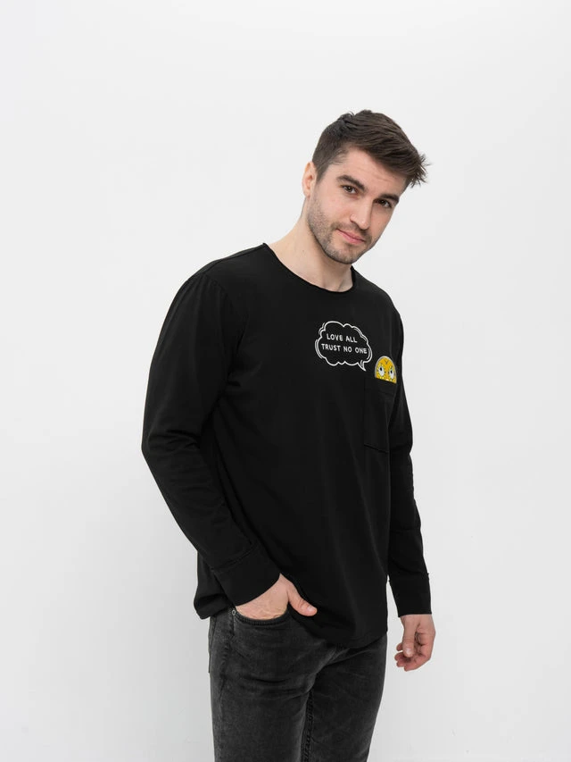 Лонгслив черный "Колобок"
