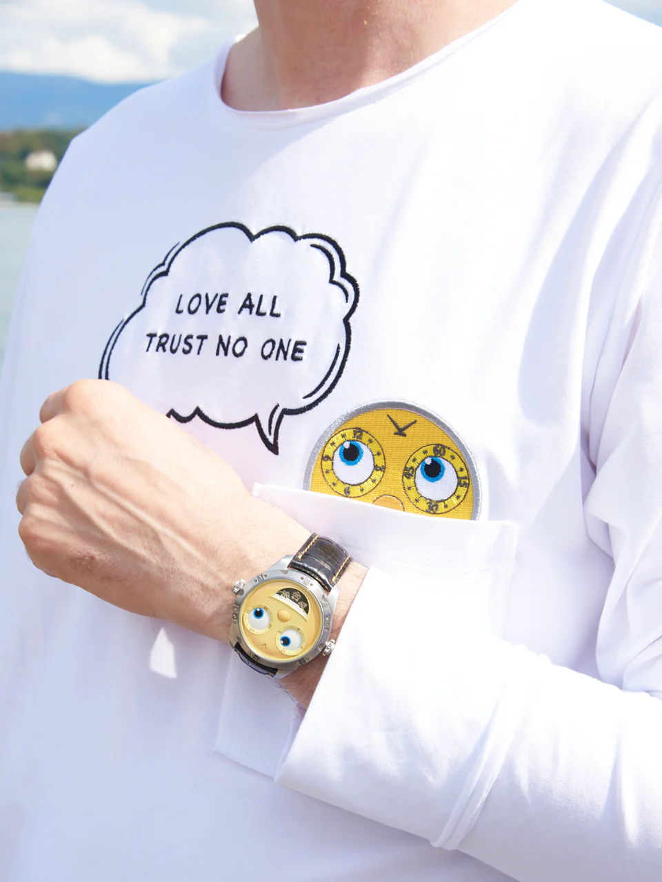 Лонгслив белый "Колобок"