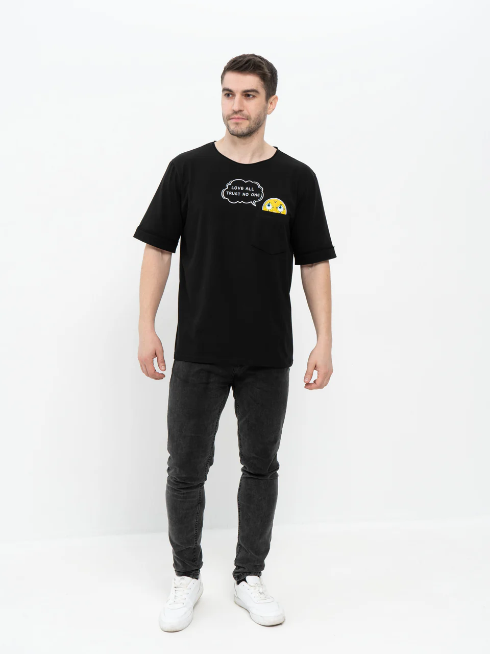 Футболка черная "Колобок"