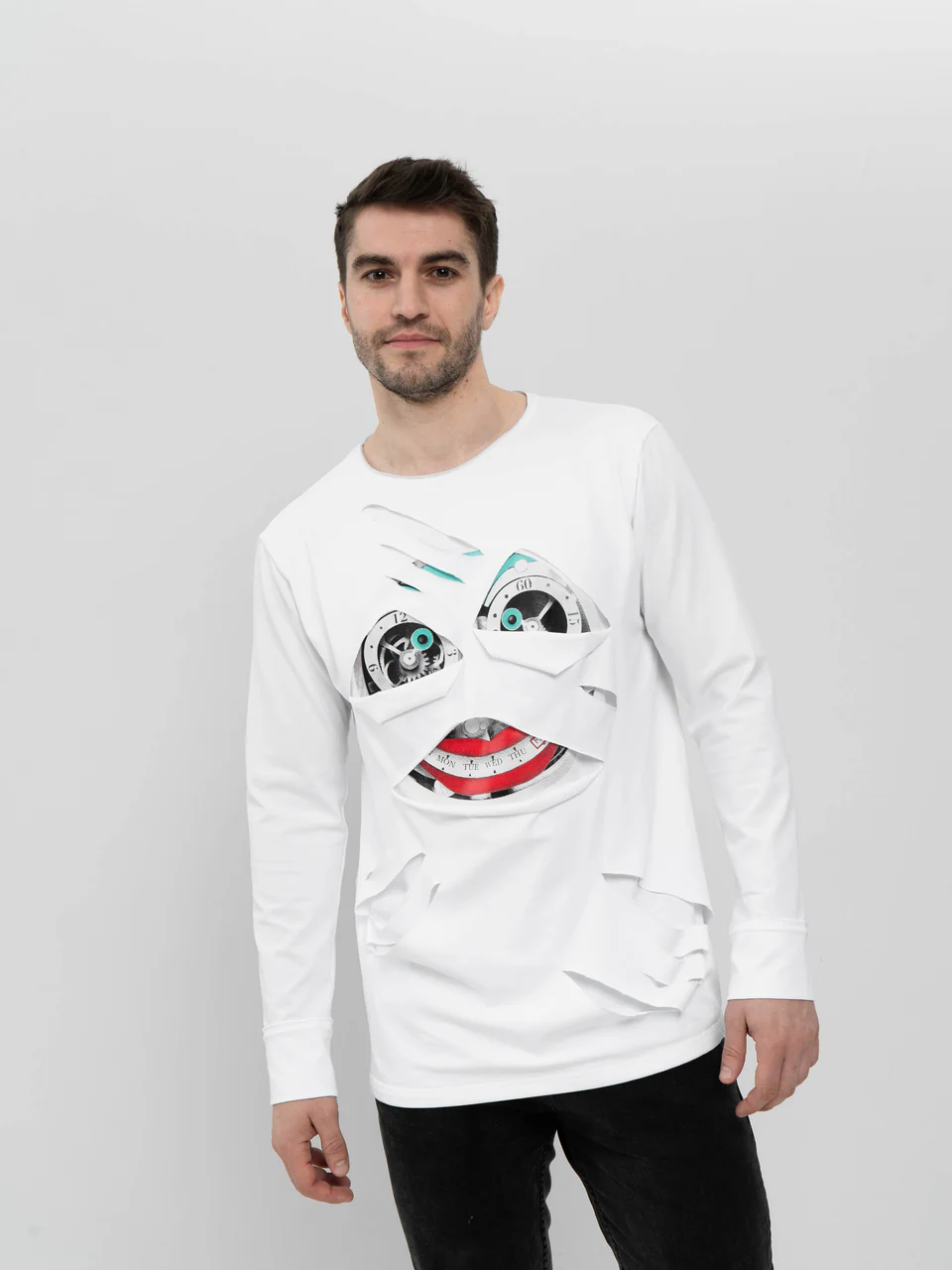 Лонгслив белый "Джокер Скелет"