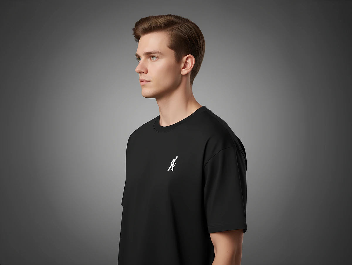 Футболка черная "Путник. След"