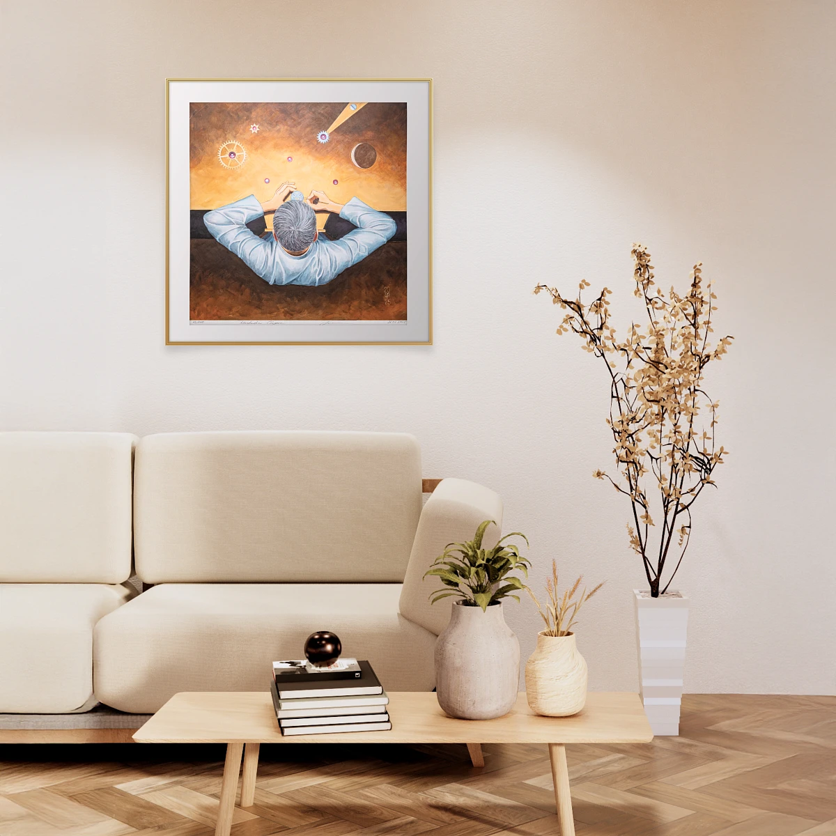 Авторский жикле автопортрета Константина Чайкина «Размышление о рождении времени»