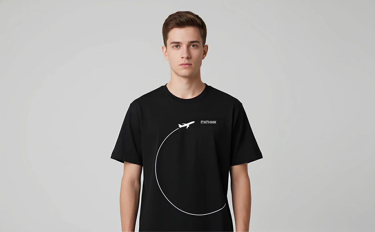 Футболка черная "Путник. Полёт"