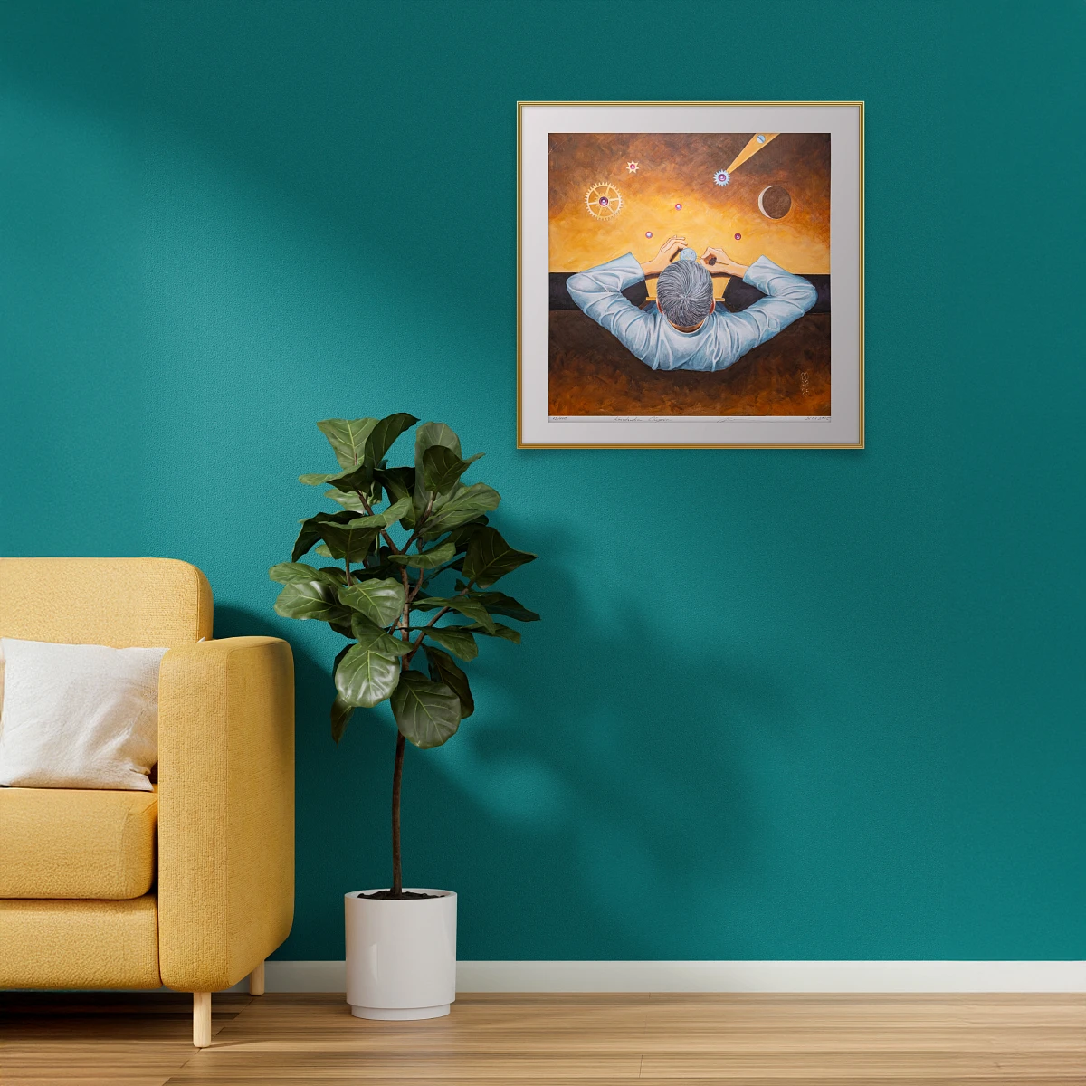 Авторский жикле автопортрета Константина Чайкина «Размышление о рождении времени»