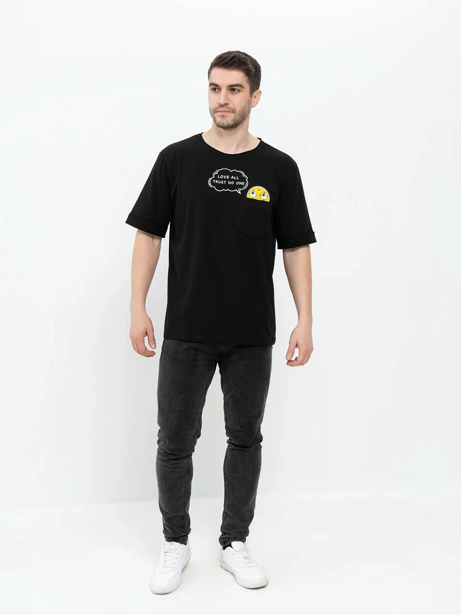 Футболка черная "Колобок"