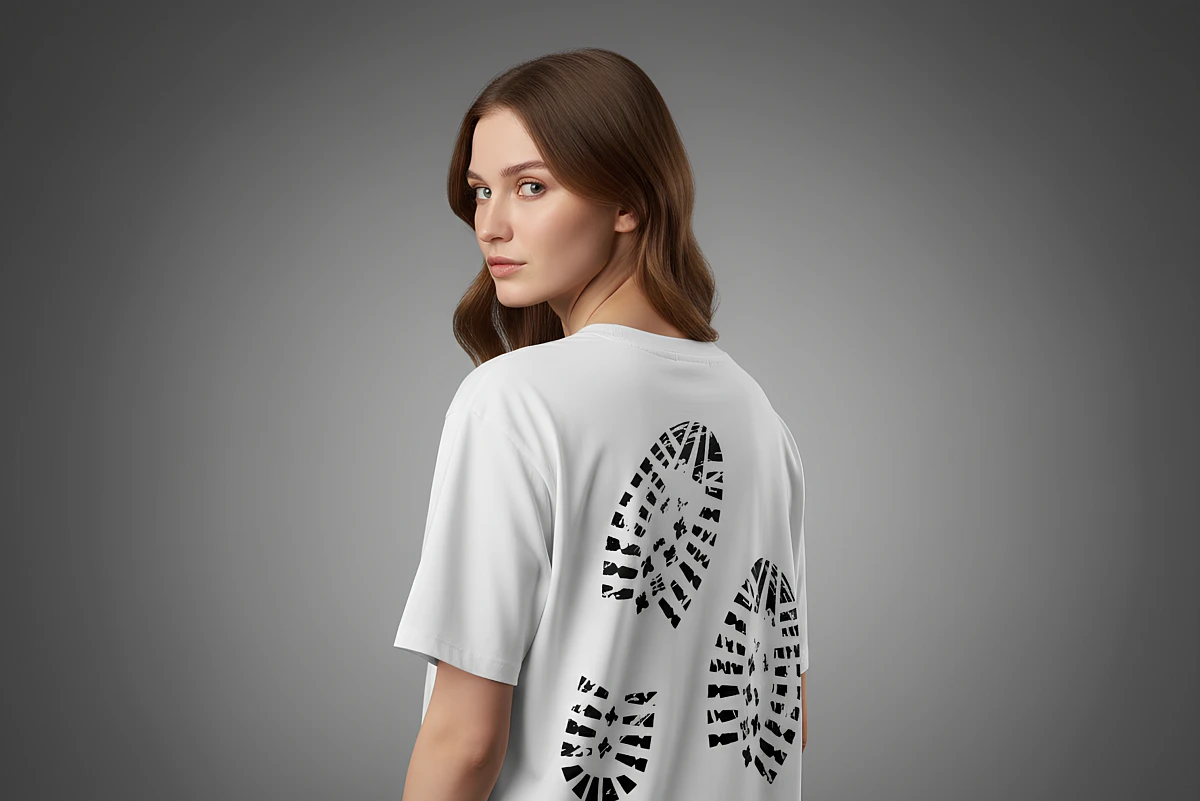 Футболка белая "Путник. След"